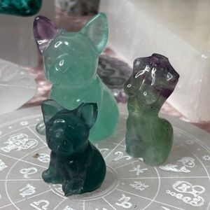 Set of Three Crystal Dog Figurines